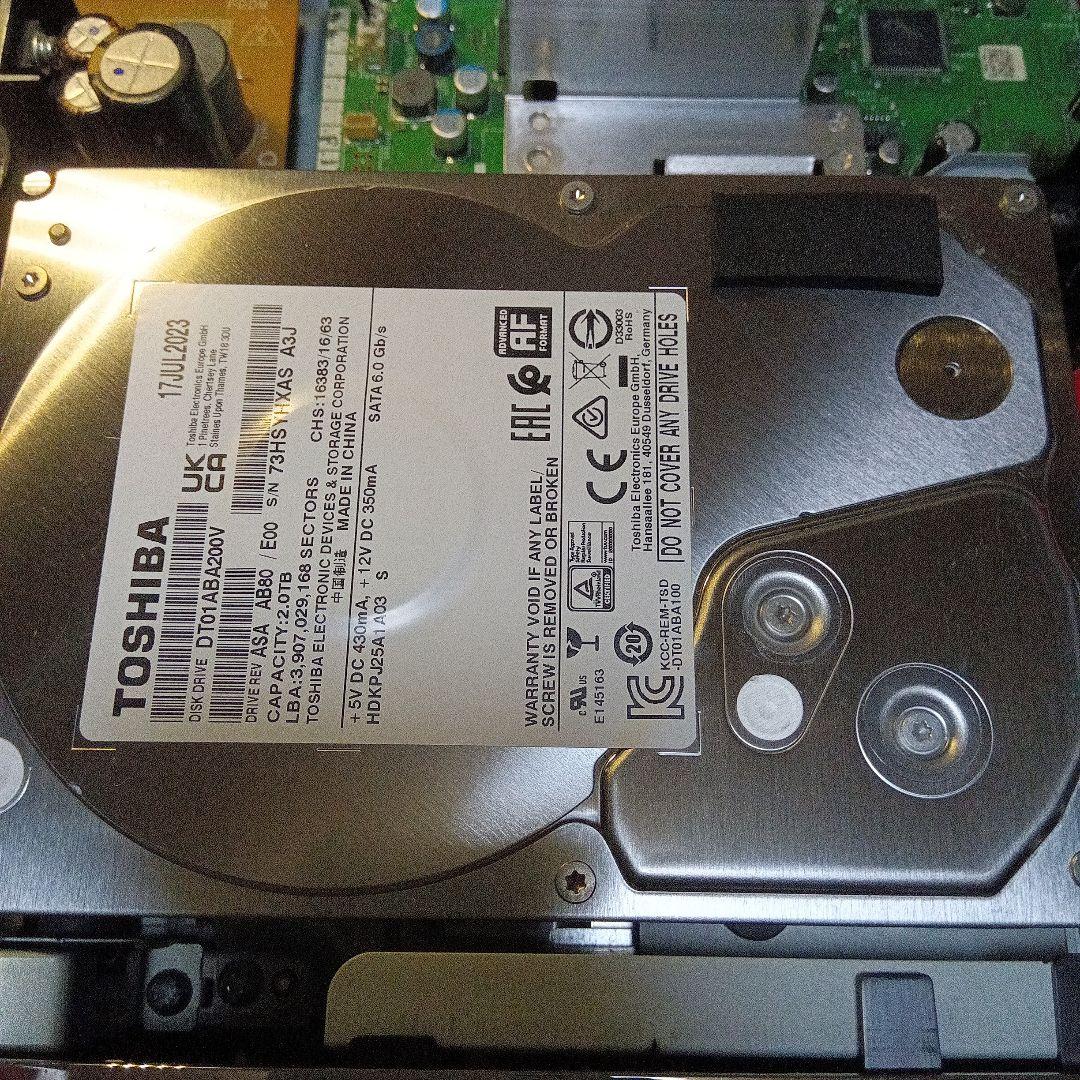 SHARP AQUOSブルーレイBD-T1500 HDDは新品2TB増量