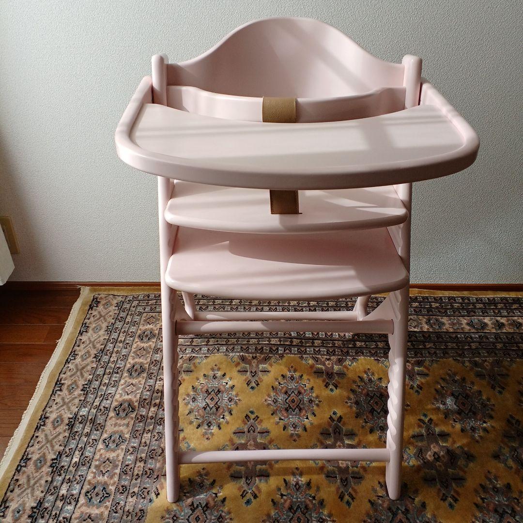 【希少色】ヤマトヤ　アッフルチェア　テーブル　ガード付　ミルキーピンク