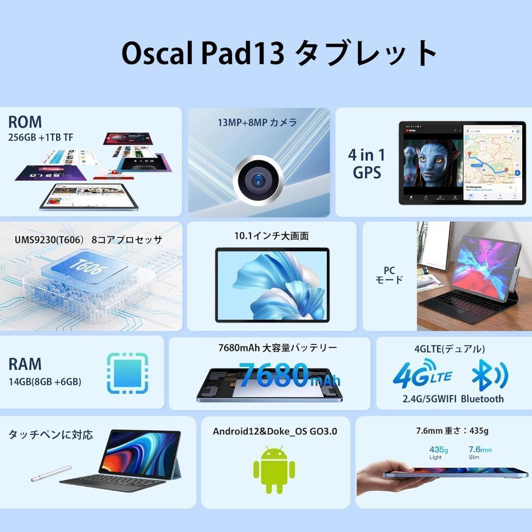 Android 12 タブレット 10.1インチ SIMフリー 日本語説明書付き