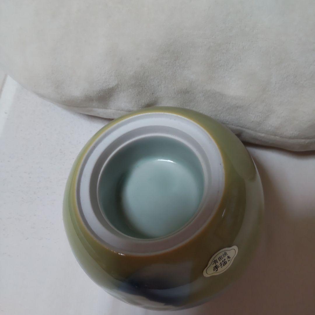 有田焼香合 椿 手描き