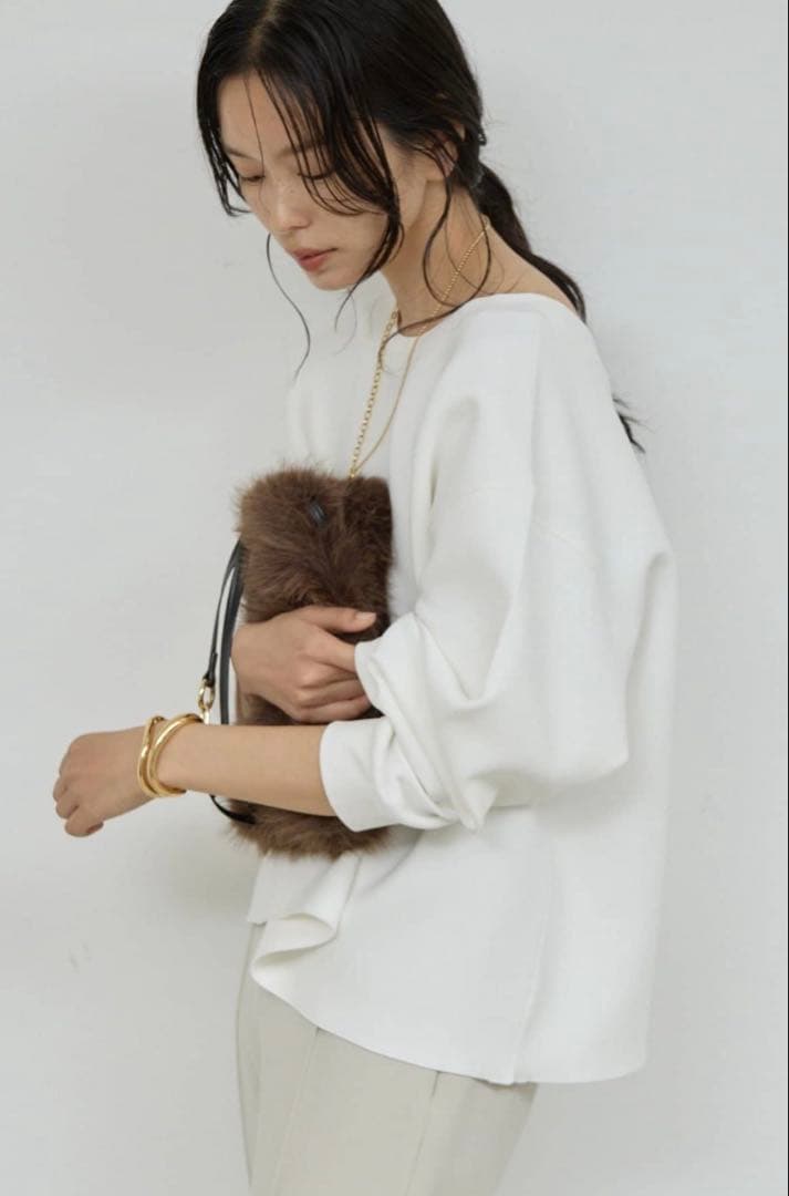 ★をい★GALLARDAGALANTE/ボートネックスウェット/ホワイト