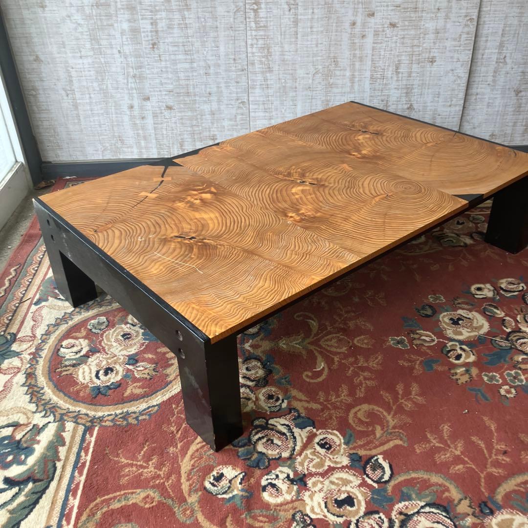 昭和レトロ 一点物 一枚板風テーブル 木製 座卓 古家具 ビンテージ 大型
