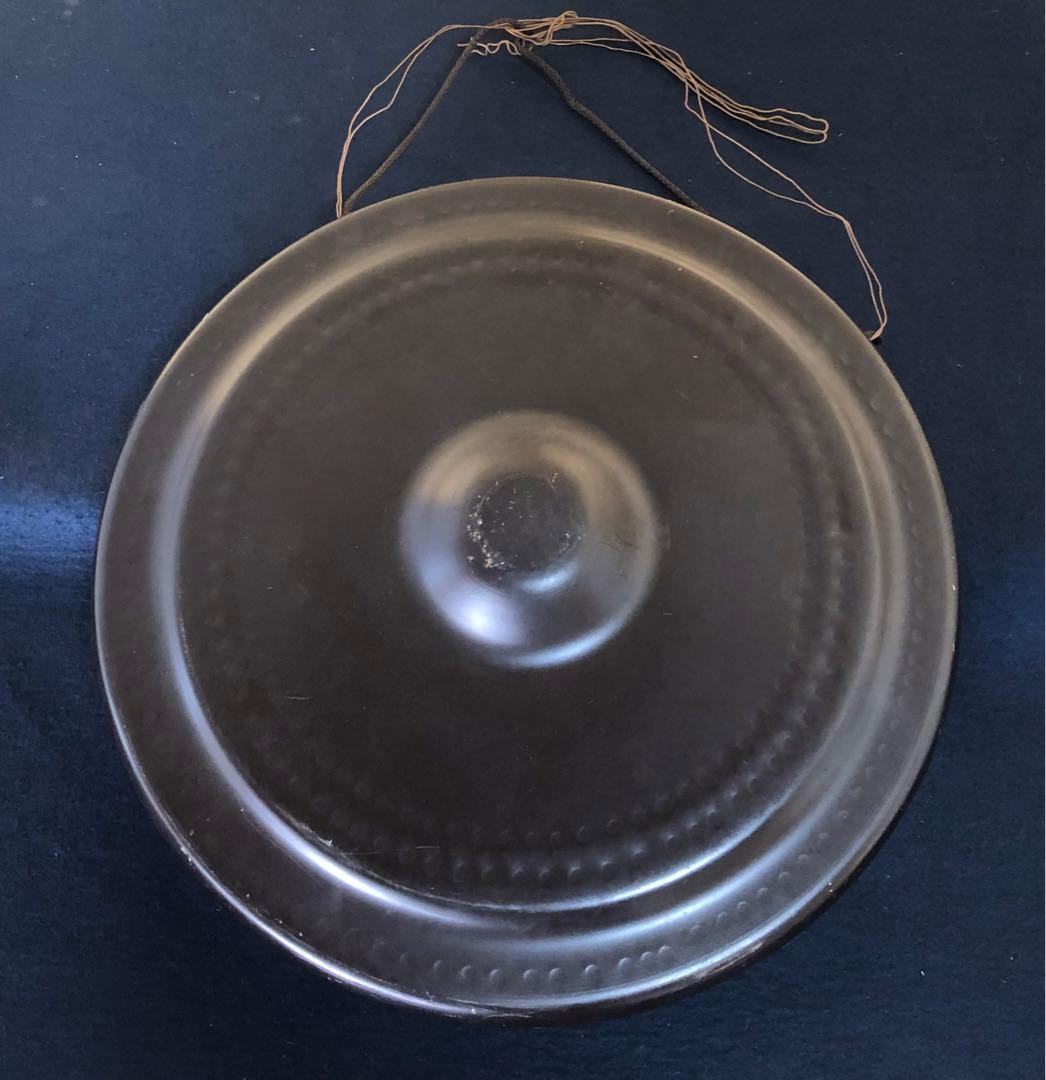 《R》茶道具 銅羅 ドラ 撥付 仏具 鳴物 260114き3