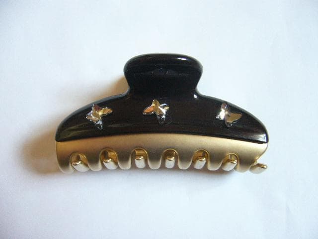 ☆美品☆レア✨アレクサンドルドゥパリ●煌めく✨蝶付きクリップ/ブラック/Mサイズ