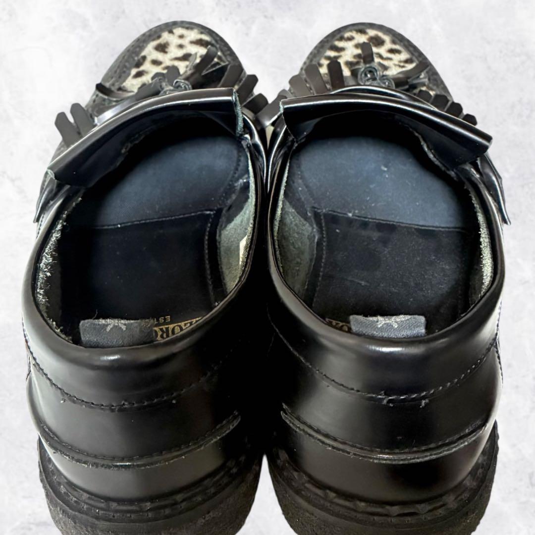 ジョージコックス×フレッドペリー タッセルローファー ハラコ レオパード 黒