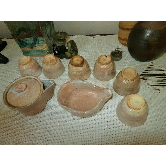 煎茶道具 萩焼 十一世 坂高麗左衛門 煎茶器揃 美品 共箱