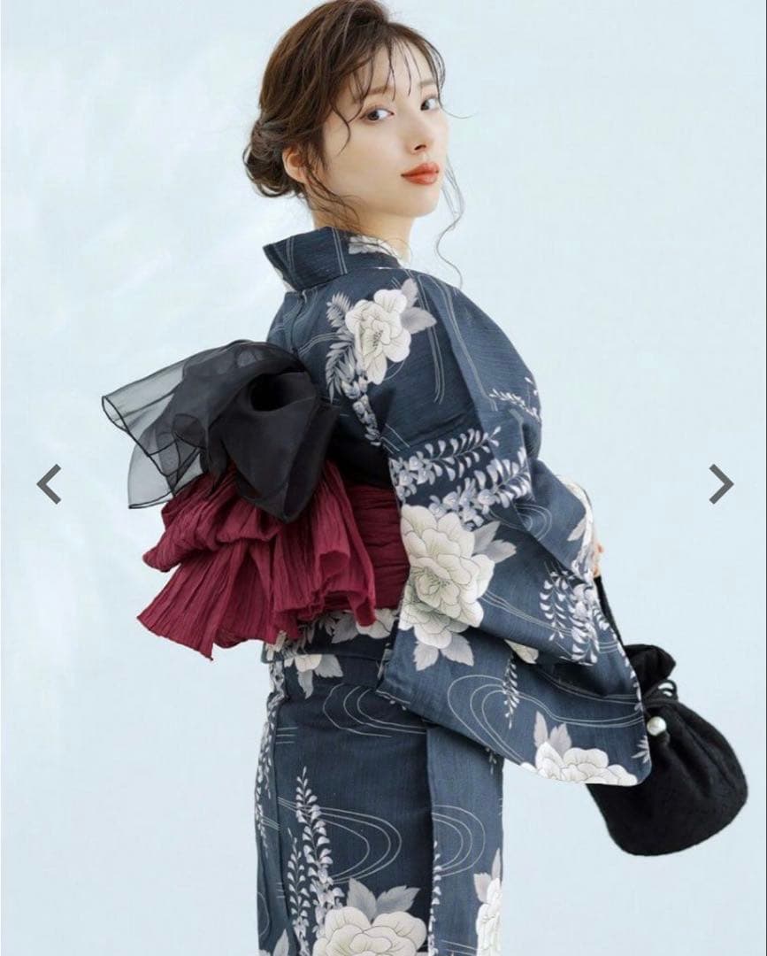 【凪の藤ながれ】浴衣5点セット(ゆかた・帯・下駄・着付けマニュアル・腰ひも)