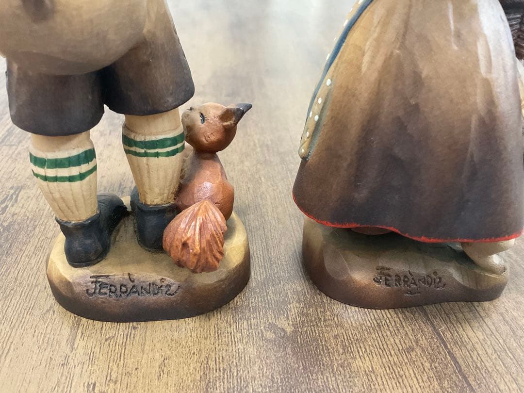 【廃番品】ANRI（アンリ）/少年少女の置物2体セット（アンティーク）