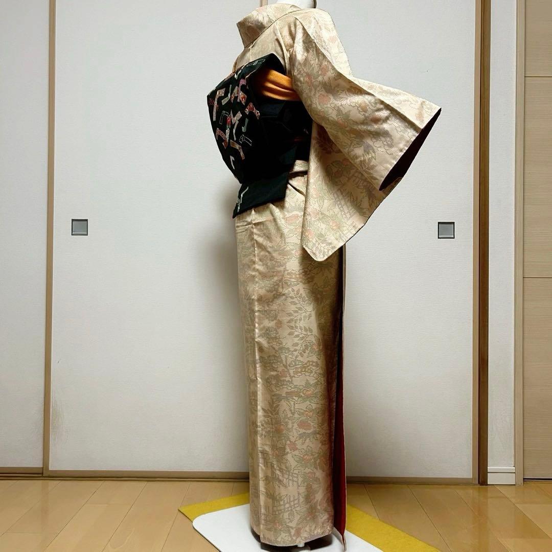 ひ*こ様 未使用　新品　美品　袷　大島紬　白紬　小紋　フルセット　身丈155.5