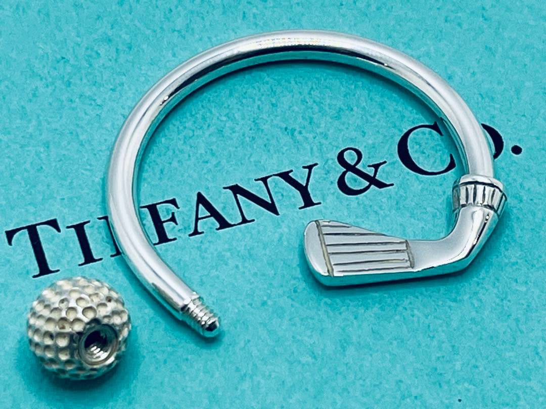 h694 美品　ティファニー　ゴルフ　キーリング　キーホルダー　チャーム　925