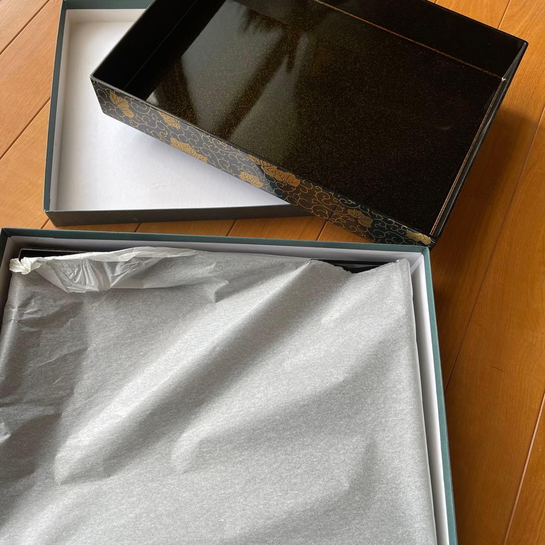 漆器 蒔絵 螺鈿 葡萄唐草文 文箱 筆箱 共箱付 工芸品 未使用