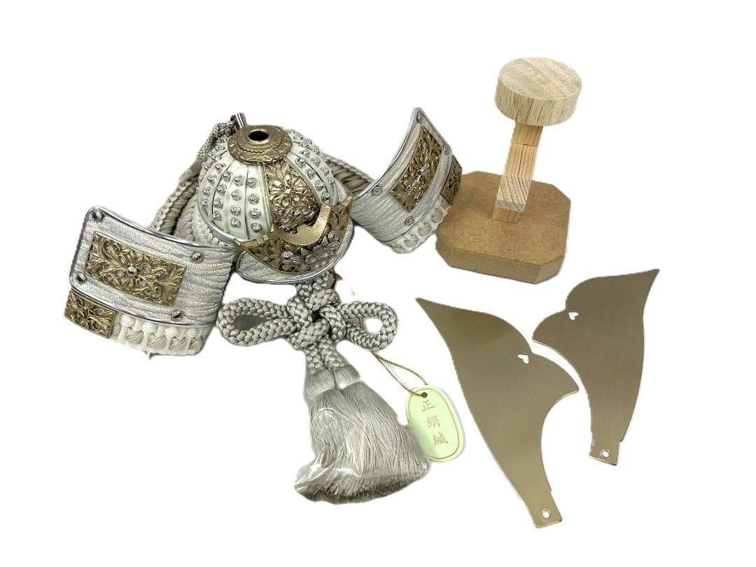 8号兜 銀桜兜 薄グレー縅糸 0918-E 五月人形 海外土産 プレゼント 兜