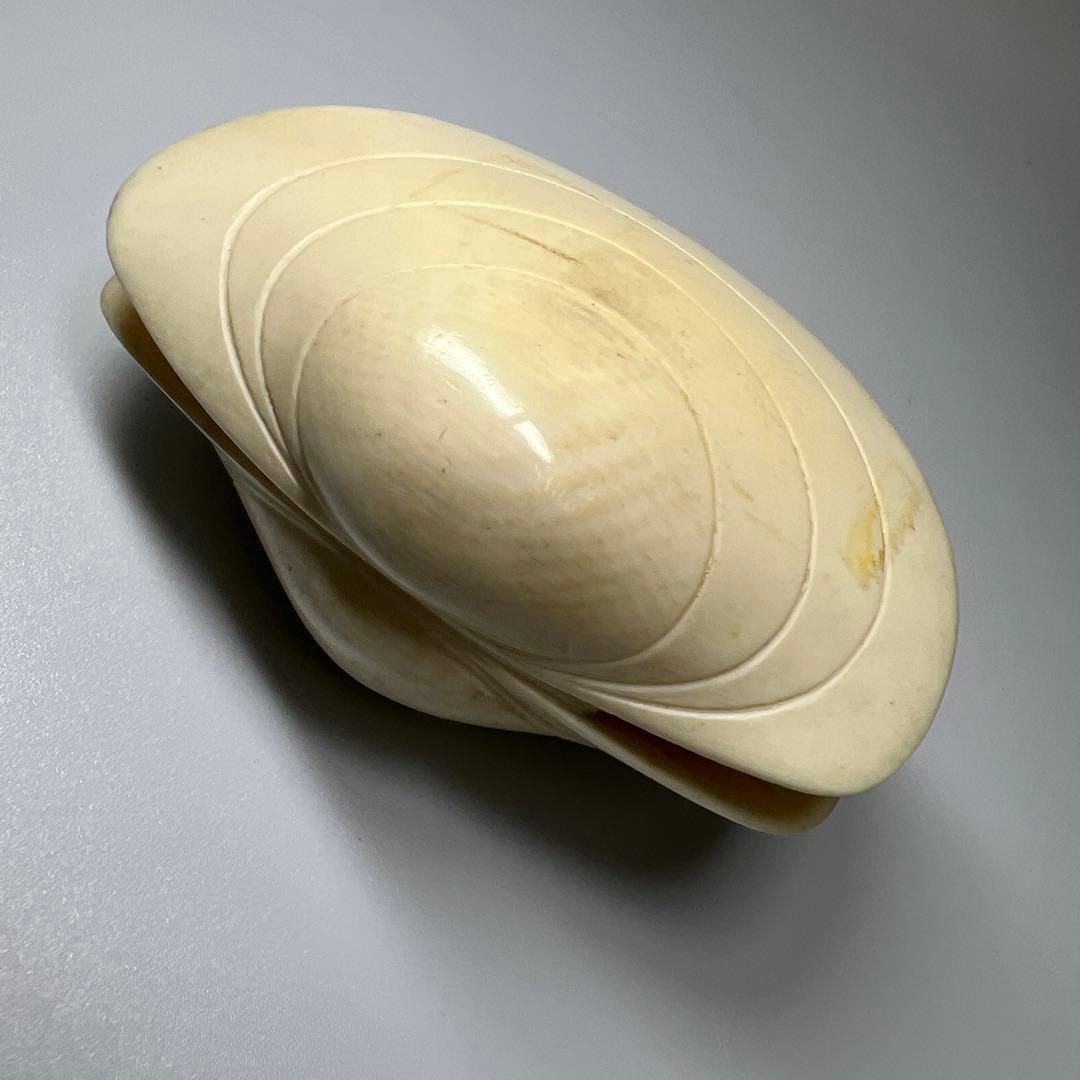 極上貝透彫置物　50g/横幅約7㎝　東Y8-0109☆2Fタサオ