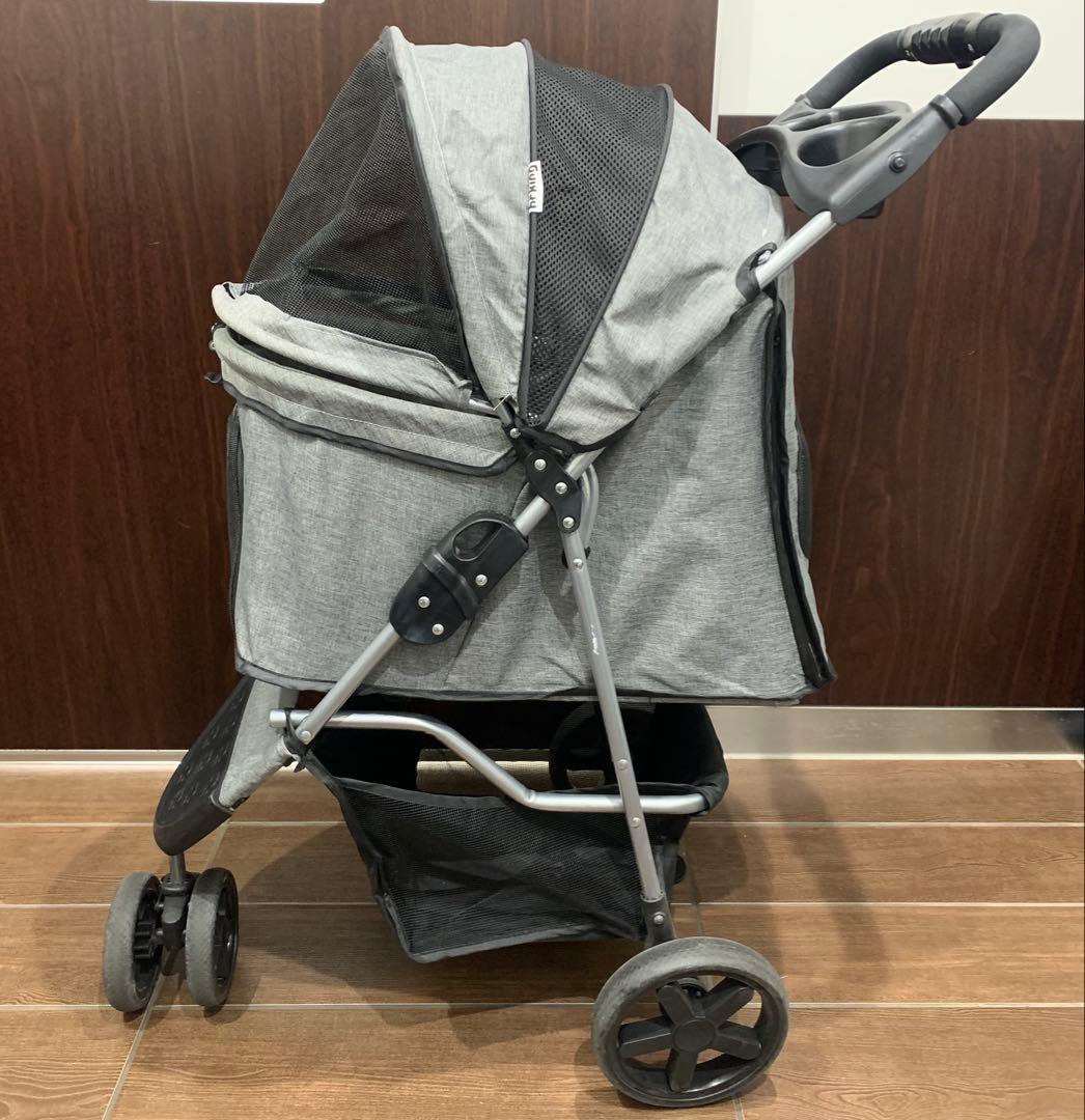 ワンタッチ 折りたたみ ペット キャリー カート バギー 犬 猫 多頭 3輪