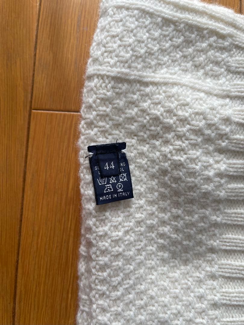 Drumohr ケーブルニット ホワイト スーパージーロンラムズウール 44