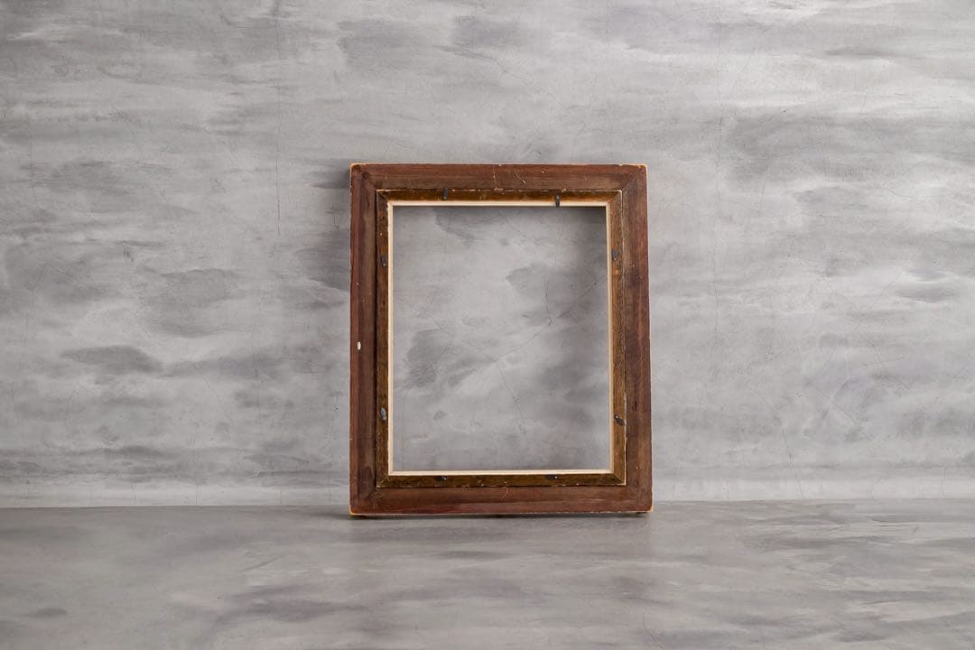 アンティーク調 額縁 2点セット（金フレーム＋木フレーム）