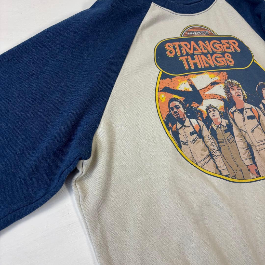ストレンジャーシングス ラグランスウェット　XLサイズ　ゴーストバスターズ 古着