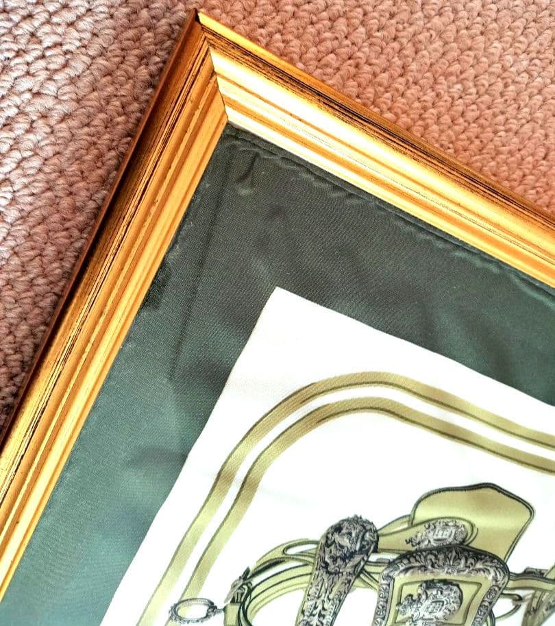 【もっちゃん】HERMES スカーフ ブリッドドゥガラ　額装　インテリア