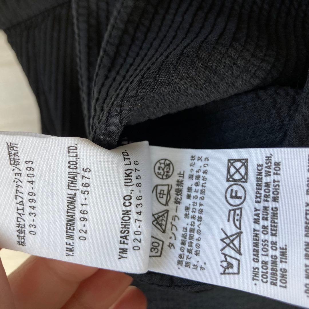 ヤッコマリカルド　総ピンタック長袖ブラウス　黒　コットン