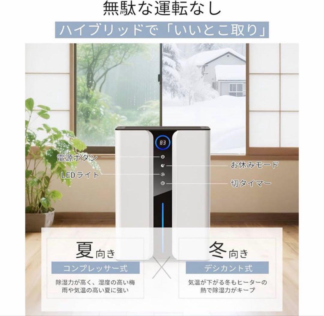 除湿機 ハイブリッド式 2025年最新2L/日強力除湿 大容量3L 20-28畳