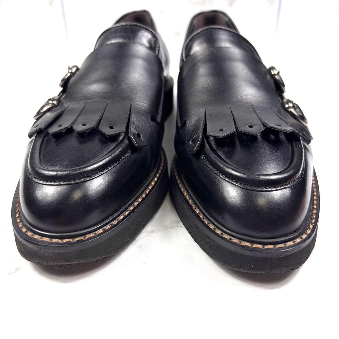 Luca Grossi レザー フリンジ モンクストラップ ブラック (23)