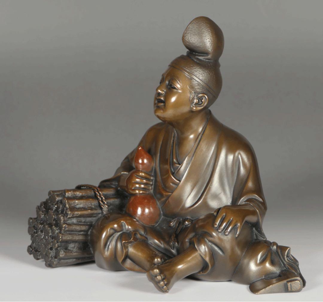 AKIKO　　銅器置物 養老乃瀧伝説 養老の滝