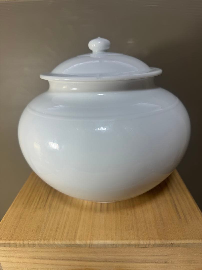 2348 清六窯　高麗庵　中村清六　白磁　壷　蓋物　未使用