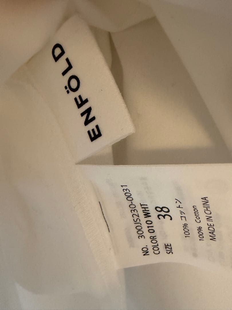 ENFOLD PLATE SHIRT 38 WHITE 定価44,000円