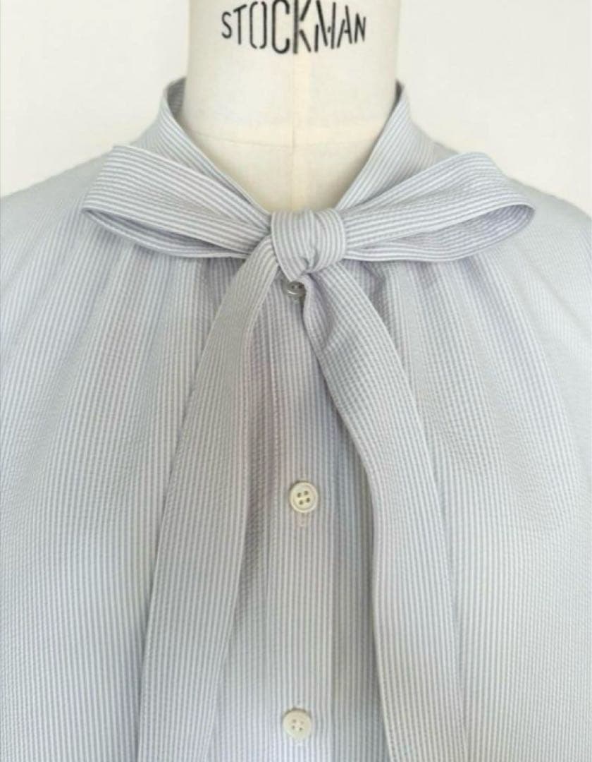 OHGA ストライプボウタイブラウス