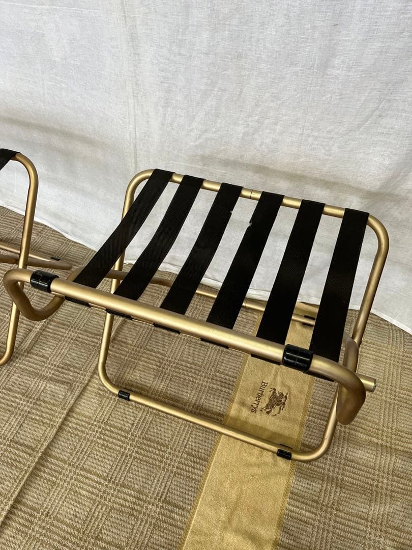 【中古品】③アルミフレーム バゲージラック ラゲッジスタンド 2点 ホテルライク