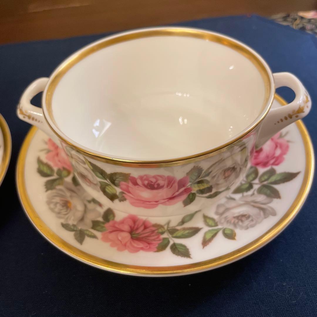 ロイヤルウースター　バラの花柄 スープカップ 2個セット　ロイヤルガーデン　レア