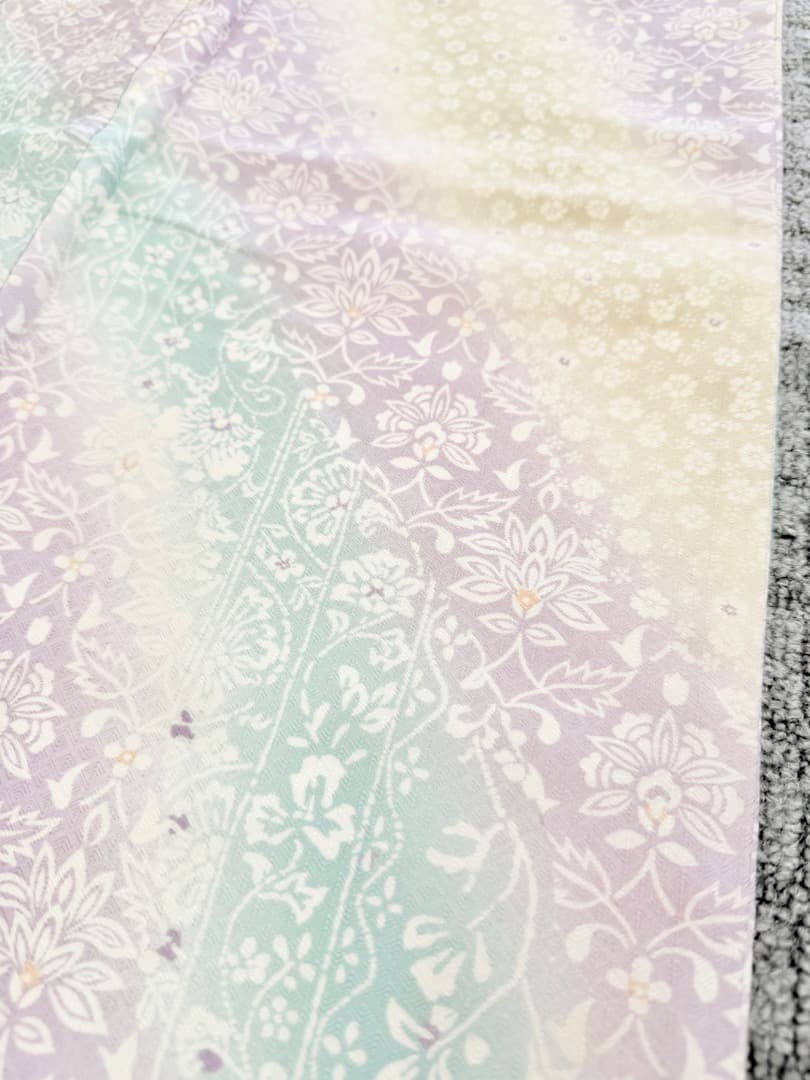 未使用品 高級 小紋 洗える着物 パステルカラー ポリエステル