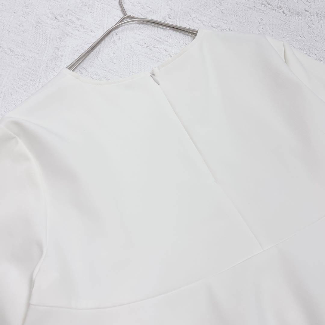 人気⭐︎ヨリ　yori ティアードストレッチブラウス　ホワイト　セレモニー　38