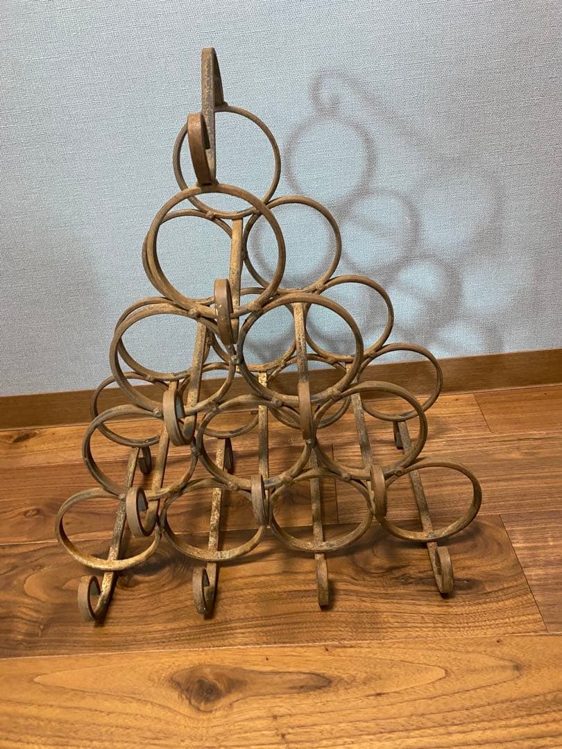 フランス　アンティーク　ワインラック　アイアン　葡萄柄　鉄