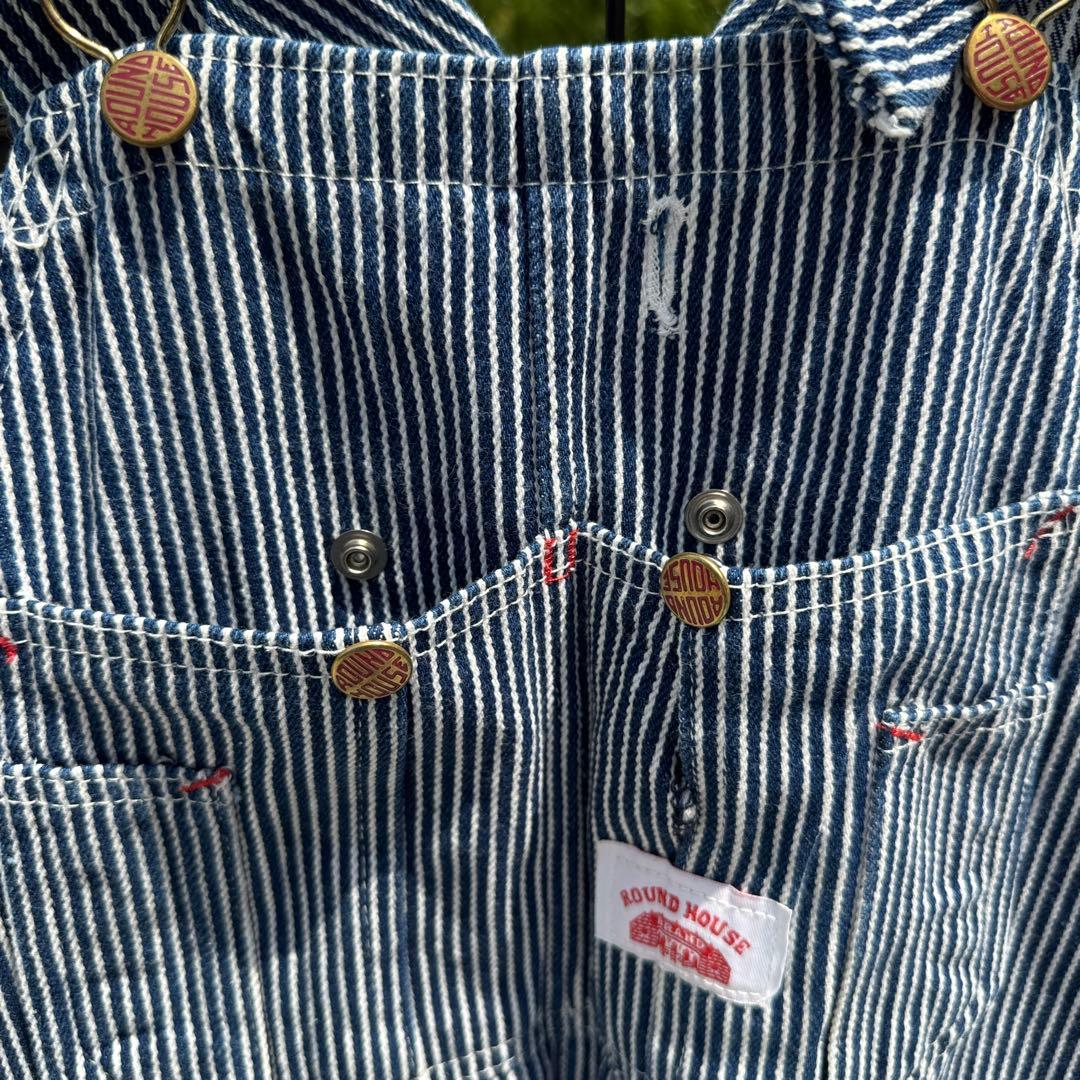 USA製 ROUND HOUSE オーバーオール ヒッコリーストライプ