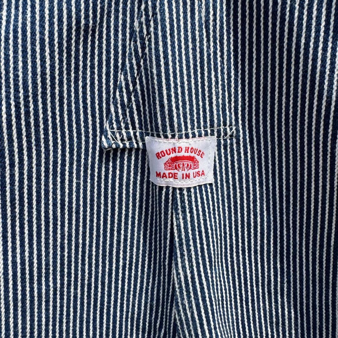 USA製 ROUND HOUSE オーバーオール ヒッコリーストライプ