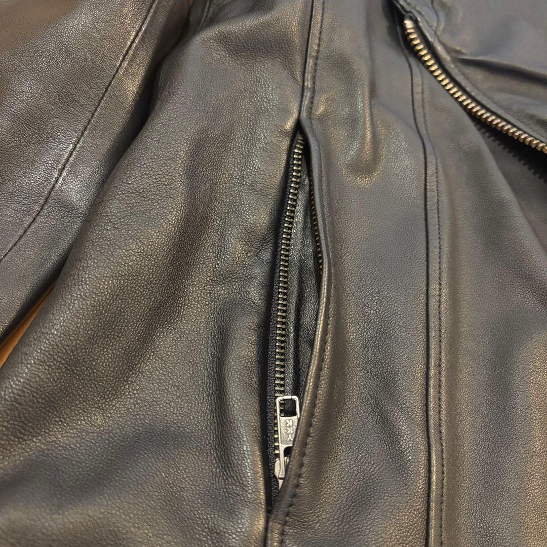 HELMUT LANG ⭐︎ フード付きレザージャケット ブラック