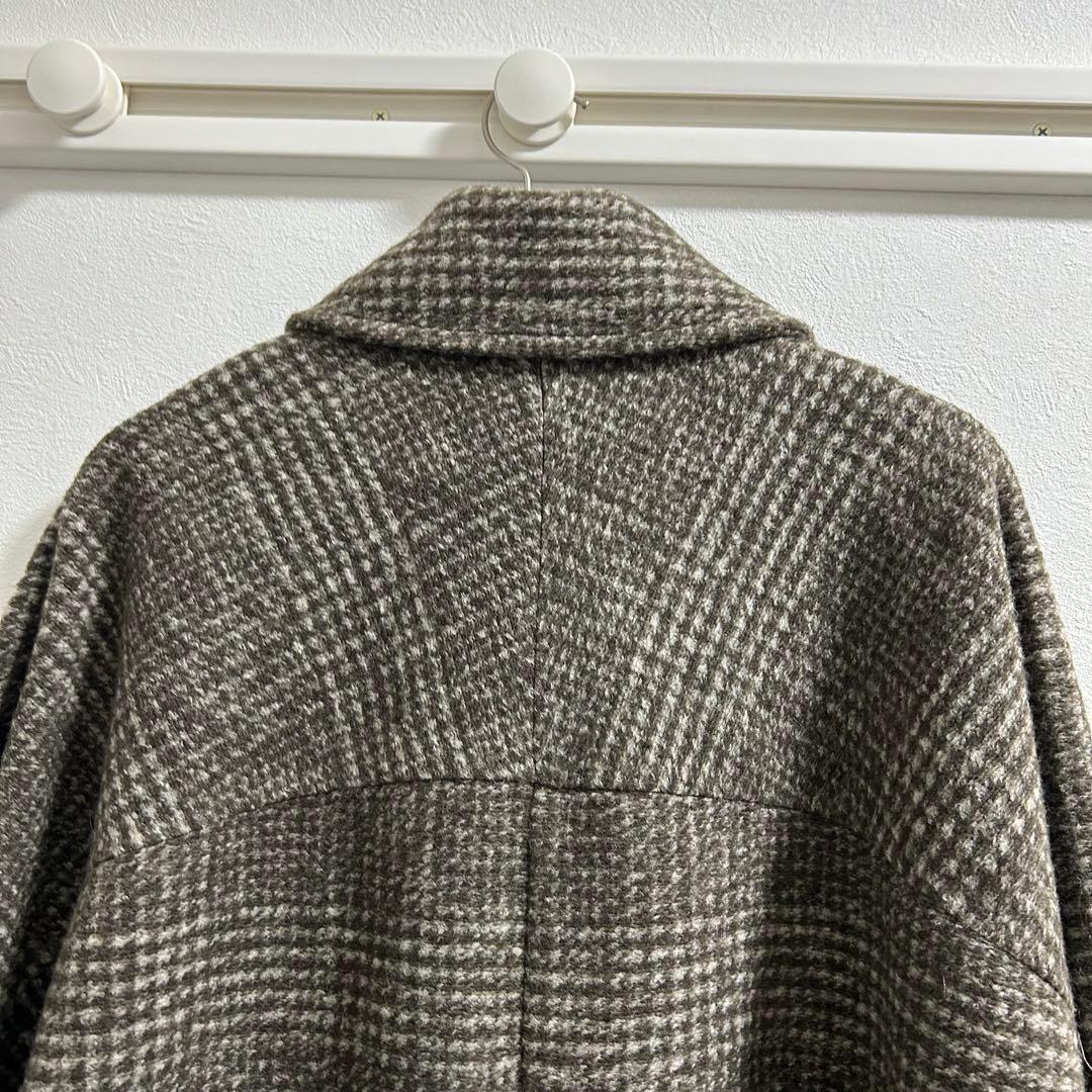 spick&span Wスライバーチェックハーフコート36 ブラウン
