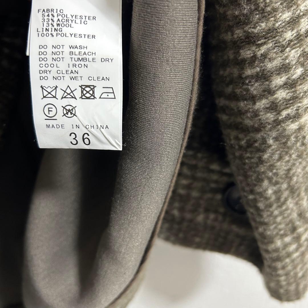 spick&span Wスライバーチェックハーフコート36 ブラウン