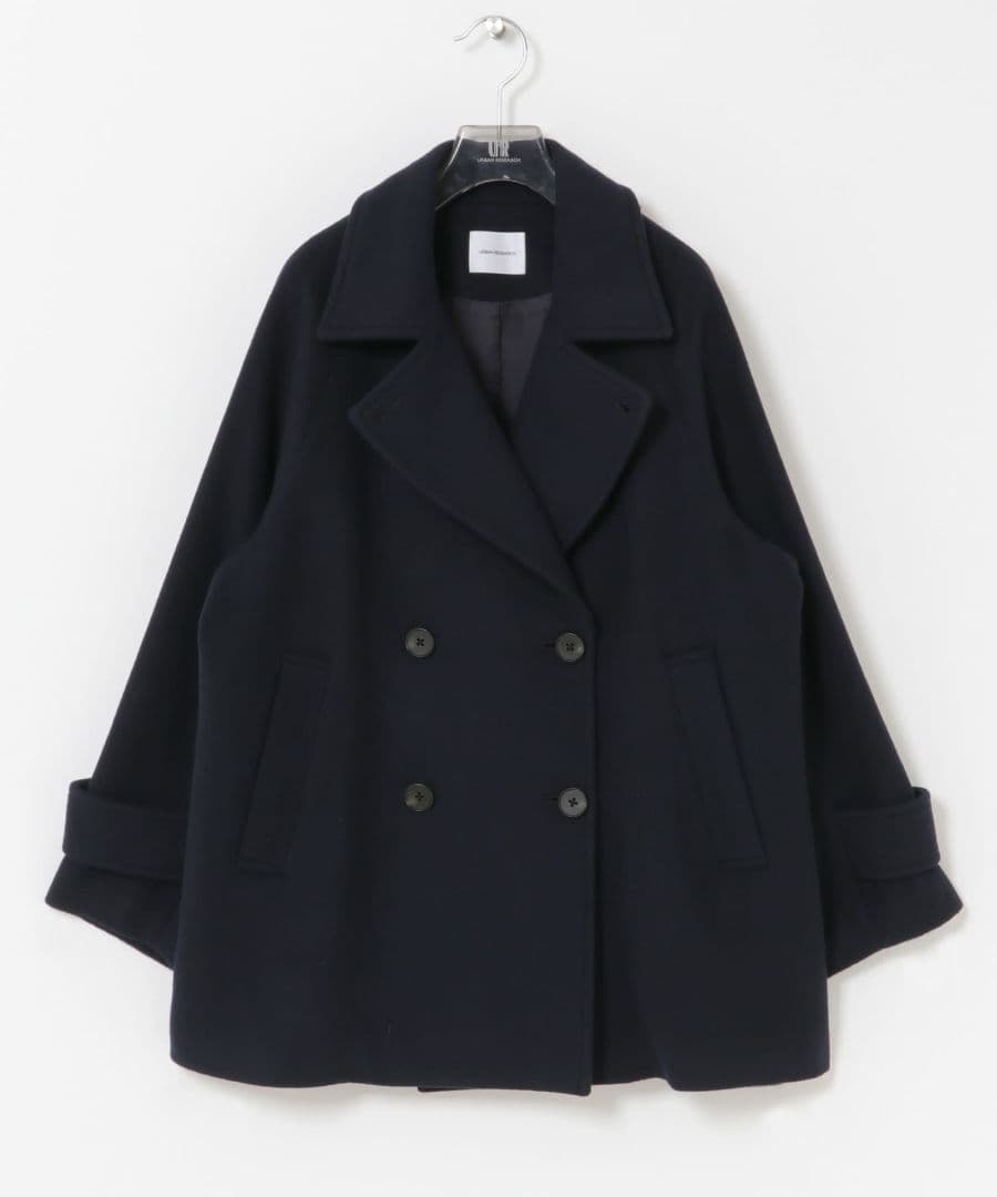 新品 スーパー100メルトンPコート D.NAVY