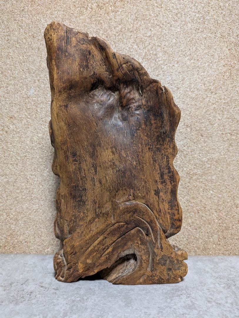 天然木 彫刻 観音像 流木造り レリーフ 木彫り 仏像 高さ36.5cm