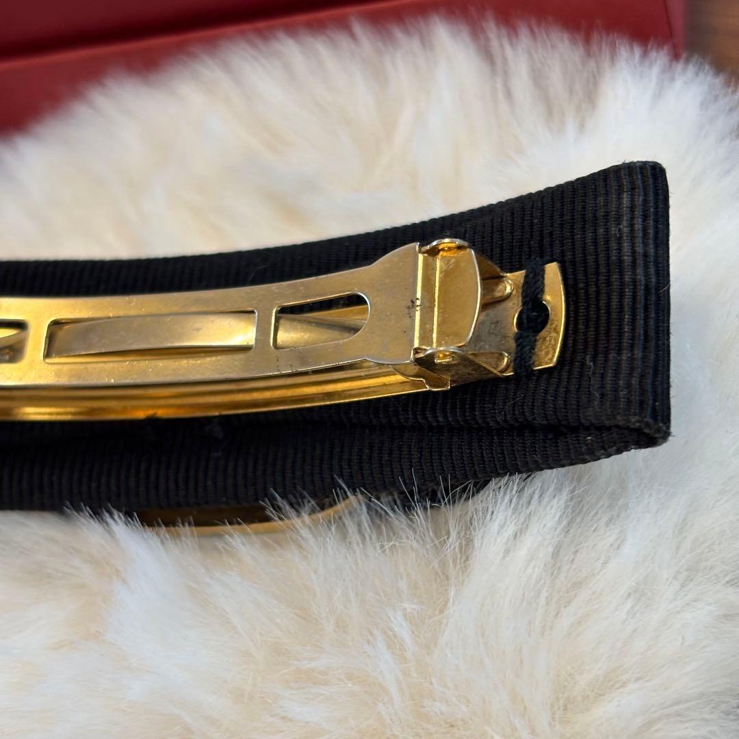 フェラガモ ヴァラリボン バレッタ ブラック　黒　 ゴールド金具 箱付き