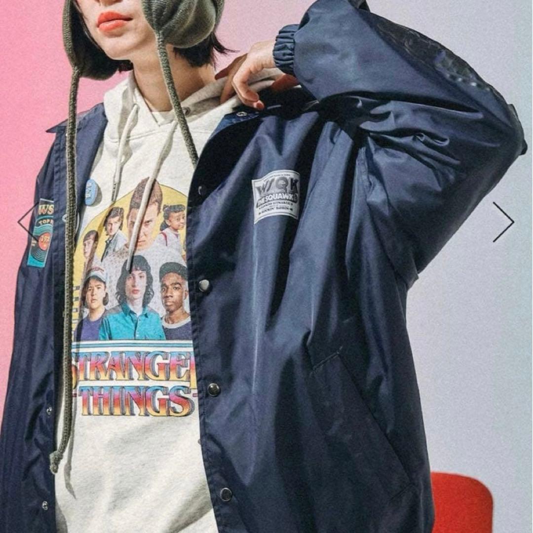 金曜日まで【ニコアンド✗﻿ストレンジャーシングス】コーチジャケット ネイビー