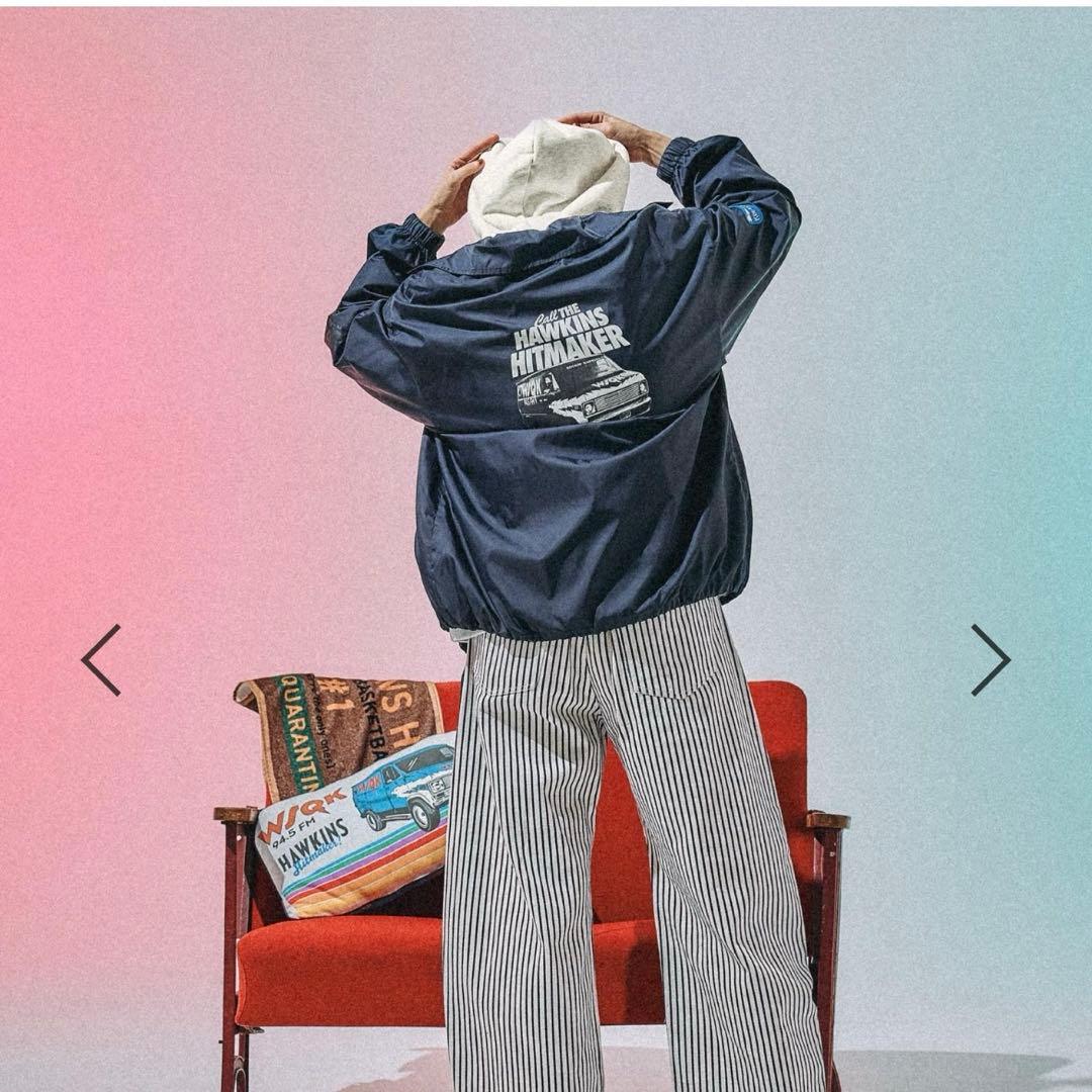 金曜日まで【ニコアンド✗﻿ストレンジャーシングス】コーチジャケット ネイビー