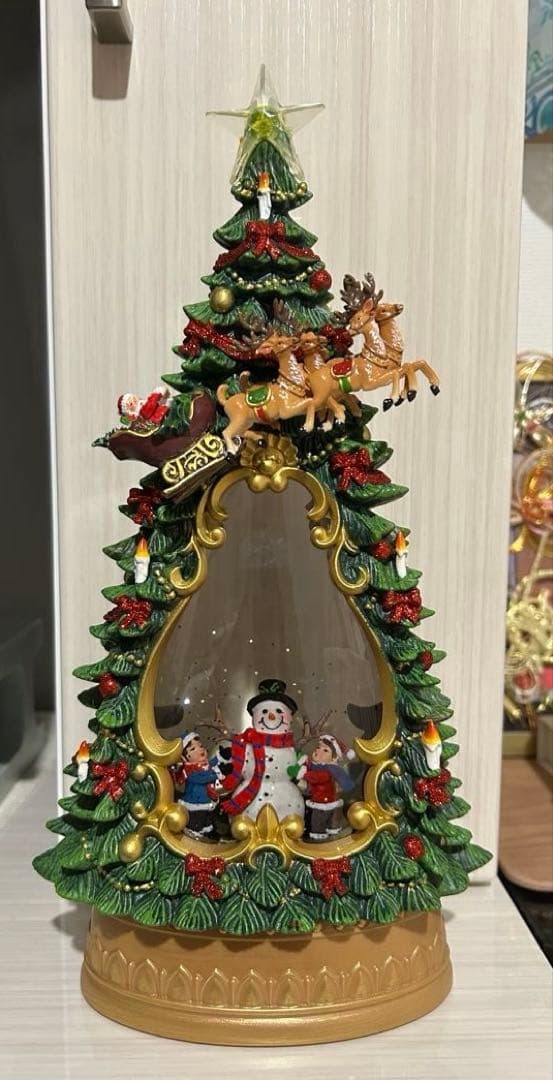 スノードーム　ツリー　雪だるま　クリスマス