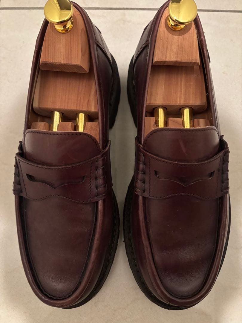 ダークブラウン レザー ローファー