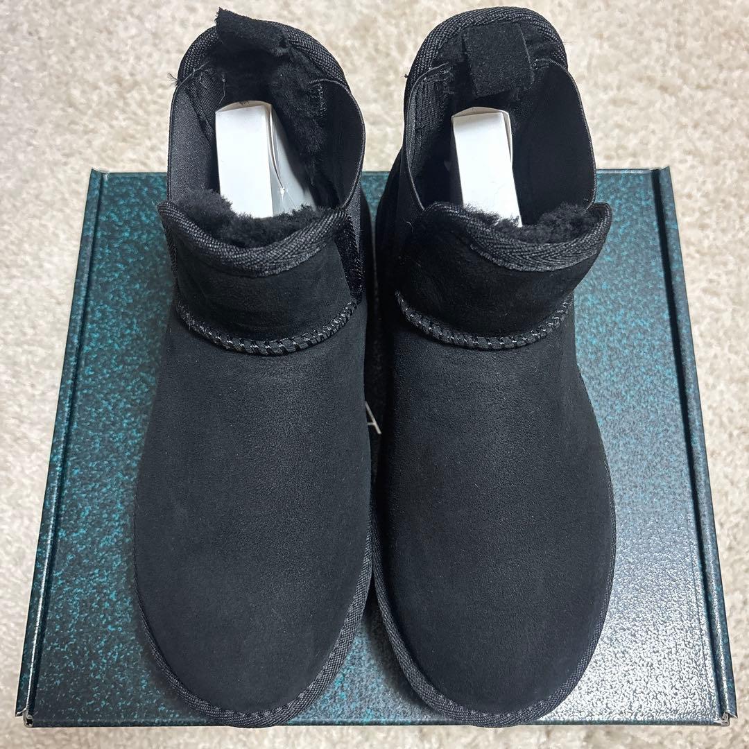 EMU Australia サイドゴア 厚底 ムートンブーツ (ブラック)