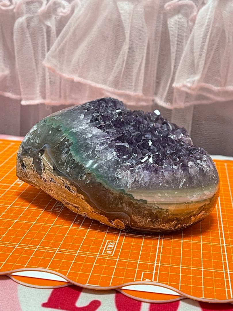 原石天然石浄化 ウルグアイ産 グリーンエピドート アメジストクラスター15