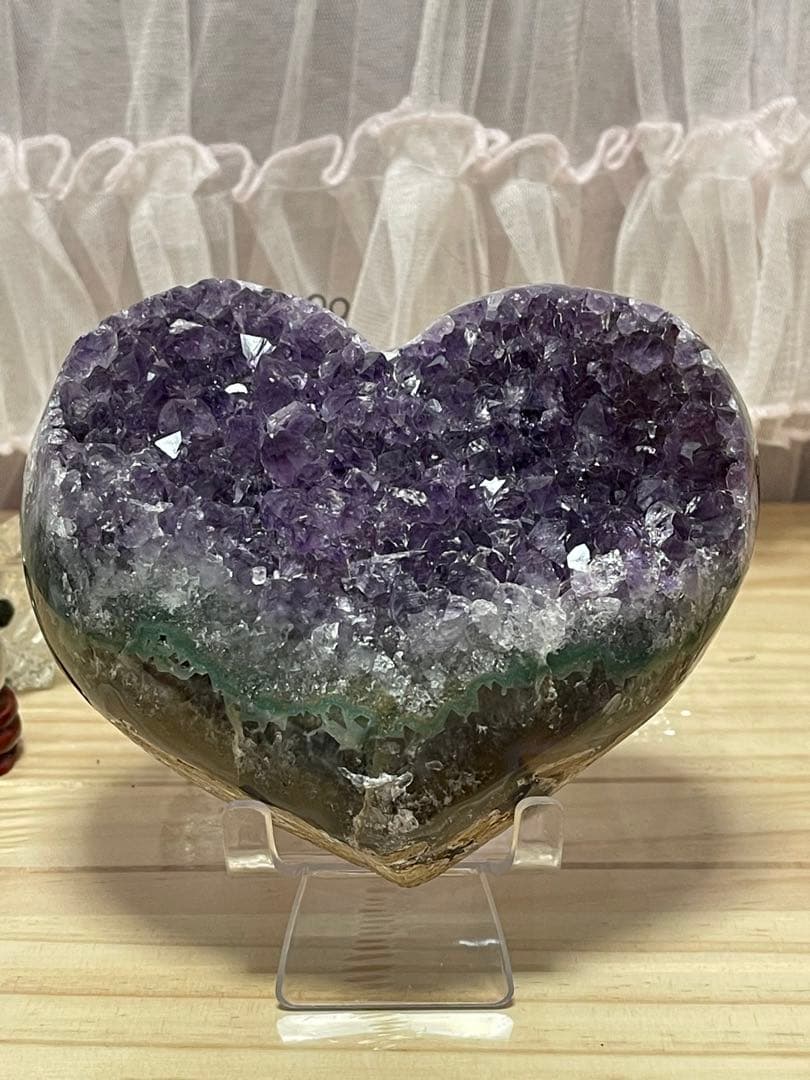 原石天然石浄化 ウルグアイ産 グリーンエピドート アメジストクラスター15