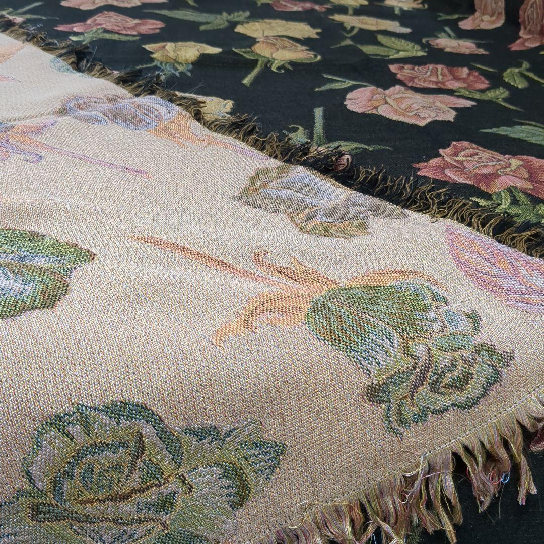 シンクビ− マルチカバー　バラ柄　ブラック　お値下げしました